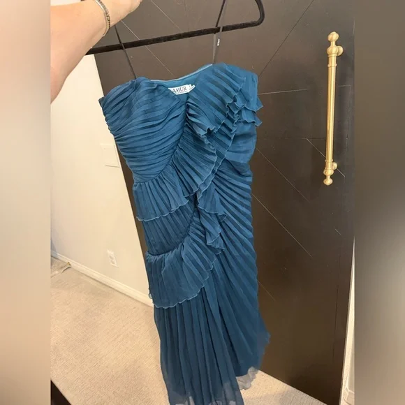 Brand new without tag! Amur Caitlyn Strapless Midi Dress Aqua Lake color size 8 - Picture 4 of 8